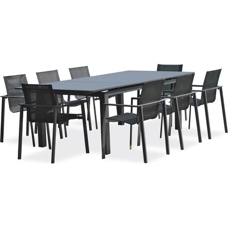 ALU-MIAMI - Set da pranzo da giardino 8 posti in alluminio - DCB GARDEN