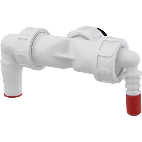 Alcadrain P156Z-G1 Doppelanschluss komplett G1" 8–23 mm Schlauchanschluss mit Klappen