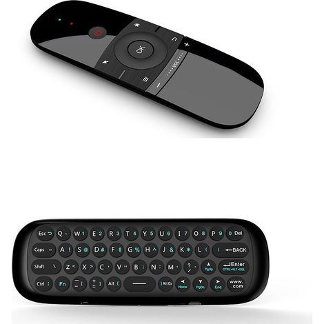 Control remoto inalámbrico Air Mouse de 2,4 GHz con teclado, sensores giroscópicos integrados, recargable para Android TV Box. (1/5)