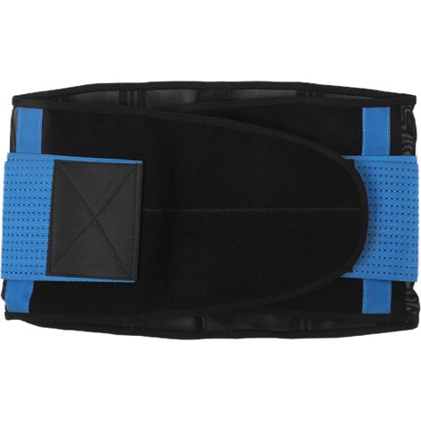 Ceinture lombaire respirante en acier et maille, maintien au chaud, ceinture élastique incurvée pour homme et femme, bleue (1/5)