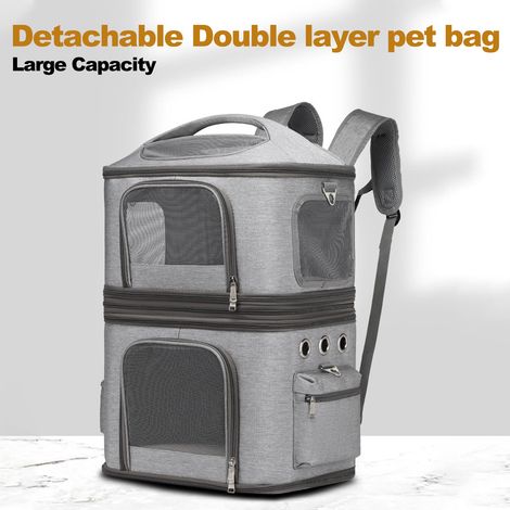 Sac à dos amovible pour chat, double respirant et pratique pour les voyages – Protection confortable des épaules. (1/5)