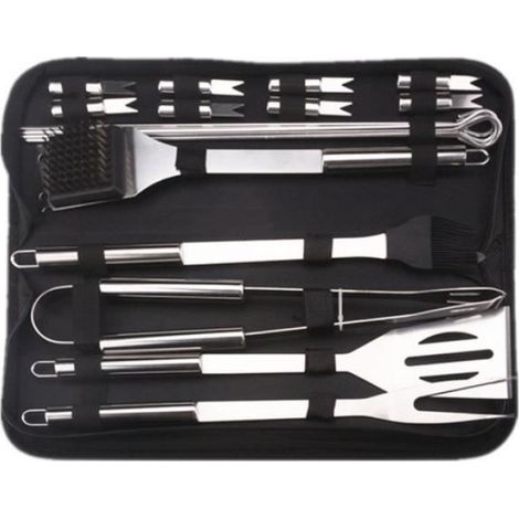 20 PCS Outil de Barbecue, Acier Inoxydable Set BBQ Grill Outils kit Accessoires Barbecue (1/3)