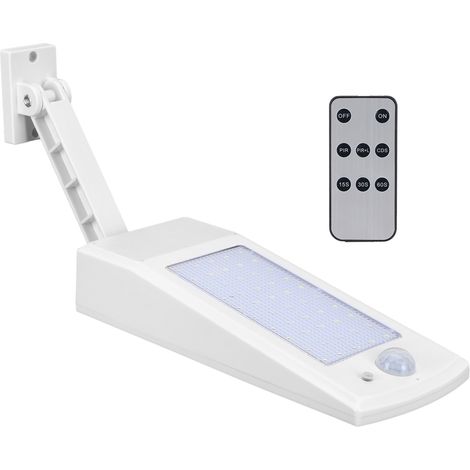 Solarbetriebene LED-Stehleuchte mit Induktionssensor, weißes Gehäuse, Außenbeleuchtung für Garten und Hof (1/5)