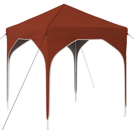 Tenda per feste a pop-up 194 x 194 x 245 cm Terracotta vidaXL (1/5)