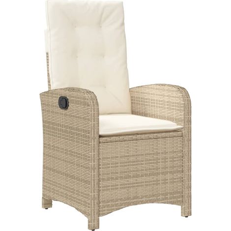 Maison Exclusive - Gartensessel mit Kissen Verstellbar Beige Poly