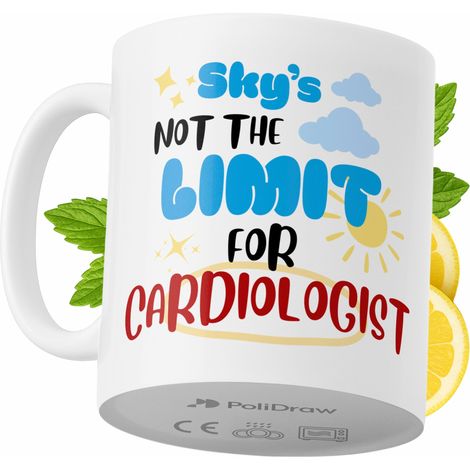 Mug humoristique pour cardiologue, avec texte amusant et design graphique. Idéal pour les anniversaires, les fêtes et les occasions spéciales. Mug premium pour la maison, le bureau et le travail. Blan (1/5)