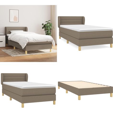 Boxspringbett mit Matratze Taupe 90x200 cm Stoff - Boxspringbett - Doppelbett - Bettenrahmen - Lattenrost - Matratze - Home & Living