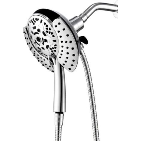 Douche fixe avec douchette à main haute pression : douchette à main 2 en 1, système de mise en forme de la douche (1/4)