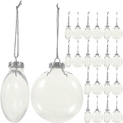 36 boules de Noël transparentes et plates pour sapin de Noël (1/4)