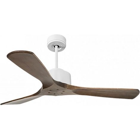 Modulo de KlassFan - Super destratificateur et ventilateur DC 132 cm Blanc pales bois sombre sans Lumière 25 à 40 m² (1/5)