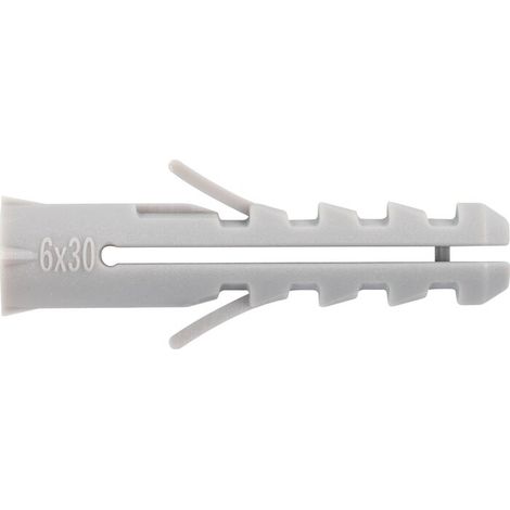 Cheville nylon standard - Fixpro - Longueur 30 mm - Diamètre 6 mm - Vendu par 100 (1/2)