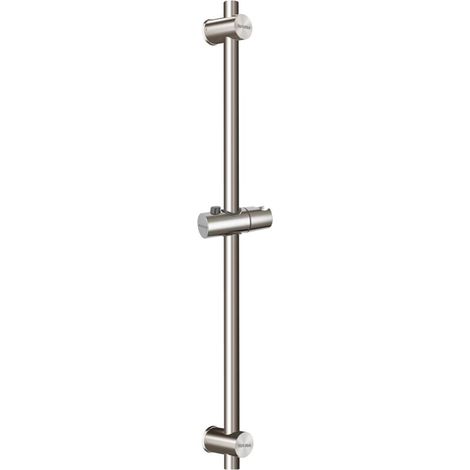 Barre de Douche Réglable, Barre Douche 80cm Acier Inoxydable 304 Avec Support Pommeau de Douche Réglable en Hauteur et en Angle, Acier Brossé, 800 mm de Hauteur Totale