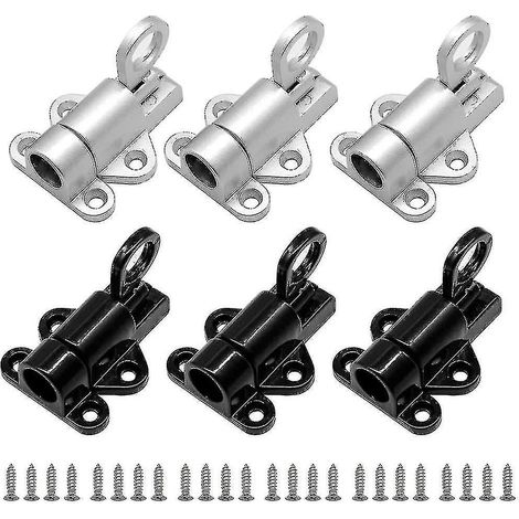 Verrou de porte automatique, lot de 6 verrous de porte et fenêtre en aluminium, petit verrou épais avec vis, boulon de sécurité pour porte et fenêtre
