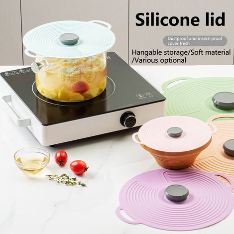 Couvercle En Silicone Pour Casserole - Étanche À La Poussière Et À L’Huile - Adhérence Renforcée - Texture Antidérapante - Alimentaire - 5 Tailles Disponibles (1/5)
