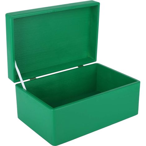 Wooden Storage Box with Lid 30 x 20 x 14 cm - Green