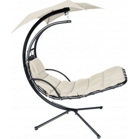 POLTRONA PENSILE DONDOLO FOGLIA SEDIA SOSPESA GIARDINO BALCONE CON CUSCINO 433v