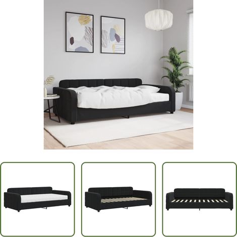 vidaXL Matratze - Tagesbett mit Matratze Schwarz 100x200 cm Samt (1/5)