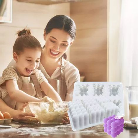 Stampo in silicone fai-da-te a 6 cavità per creare un cubo di bolle 3D, ideale per candele, dessert e saponi. (1/4)