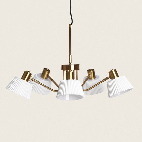 Lámpara Colgante Metal Magda 5 Focos Blanco