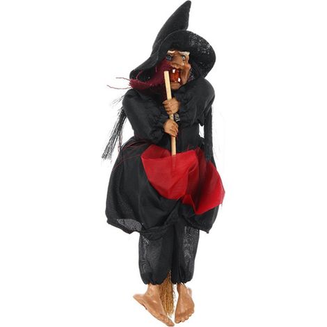 Poupée Sorcière Halloween à Suspension avec Effets Sonores et Animation - Décoration Effrayante pour Mur, Extérieur et Fêtes (1/5)