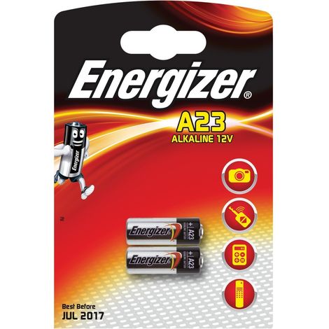 Energizer Lot de 2 piles alcalines A23 MN21 LRV08 GP23A 12V noir/12V