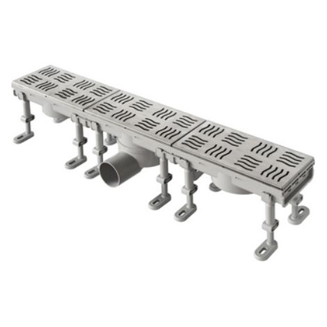 CANALE SIFONATO CON GRIGLIA INOX 1 CHIUSINO mm Lungh. 600 x Largh. 100 FIRST