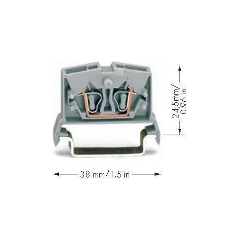 Wago – Borne de passage 4C 264736 – Pour rail DIN TS 35 – Tension 800V – Température d'utilisation 105°C – Couleur orange - WAGO 264-736