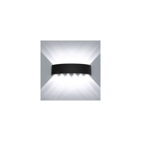 BARKBUSTERS Moderne Imperméable Lampe Murale LED Applique Murale Up Down Aluminium Lèchemurs LED Intérieur Extérieur pour Salle de Bains Chambre à Coucher Couloir Salon Porche Escalier, 12W Blanc (1/4)