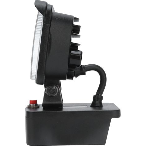 Projecteur de chantier LED portable 11W noir ABS pour batterie lithium Milwaukee 18V M18, lampe d'atelier extérieure (1/5)