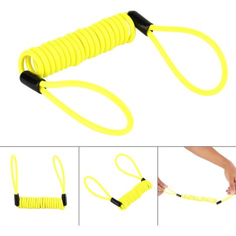 Câble antivol jaune 3,5 mm pour bloc-disque moto, vélo, scooter, quad – rappel de sécurité (1/5)