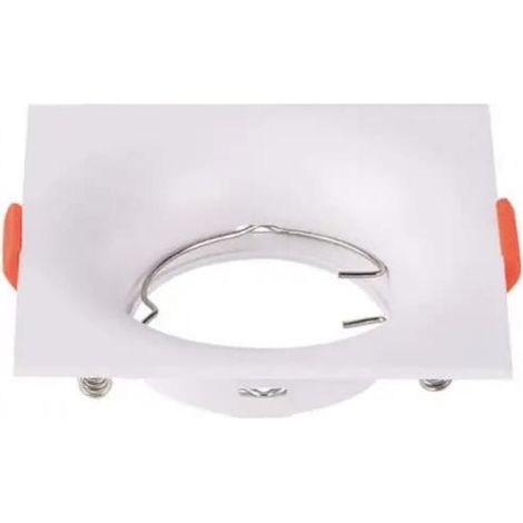 Portalámparas LED empotrable cuadrado V-TAC GU10 color blanco