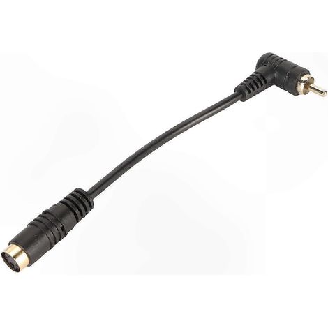 Adaptateur Vidéo Composite RCA Mâle 90° vers Mini DIN 4 Broches Femelle, Câble de Connexion PC-TV, Angle Droit, Longueur Flexible (1/5)