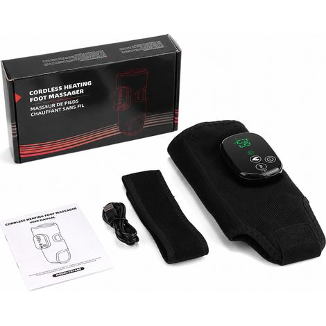 Masseur Chauffant Vibrant pour Pieds et Chevilles, 46 LED Lumière Rouge 660 nm, 5 Modes, Batterie 5000 mAh