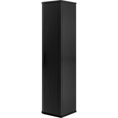 Mobiletto da bagno, nero, maniglia nera, 35,5 x 139 x 31,5 cm (1/5)