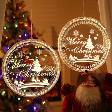 Guirlande Lumineuse Led - Effet Néon - Pendentifs En Acrylique - Fixation Par Ventouses - Fonctionne Sur Piles - Décoration Intérieure Et Extérieure (1/5)