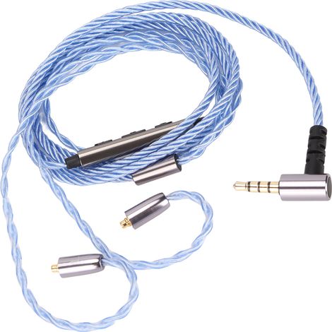 Câble de remplacement amélioré pour écouteurs, en cuivre plaqué argent, compatible avec les modèles SE846, SE535, TK200, T100 et UE90.