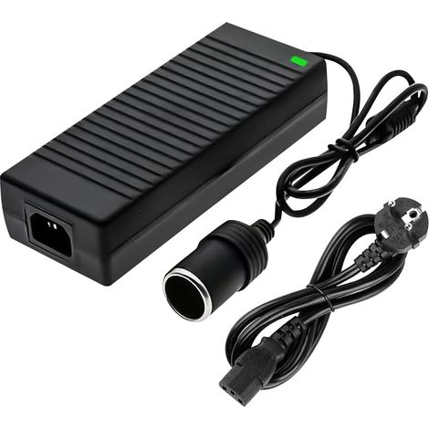 Convertitore adattatore CA-CC, adattatore di alimentazione per auto, convertitore di tensione da 220 V a 12 V, per auto, frigorifero, aspirapolvere (1/5)