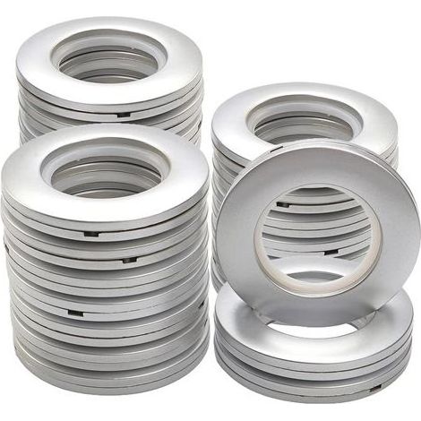 (Argenté)32Pcs Anneaux à œillets Rideau Anneaux, Oeillets Rideaux à Clipser Plastique Diamètre Intérieur 40mm Anneaux de Bricolage (1/5)