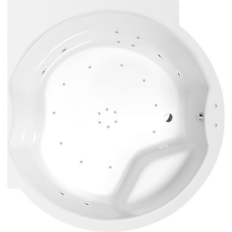 ROYAL CORNER Baignoire balnéo, 173x173x49cm, Active Hydro-Air, chrome (1/5)