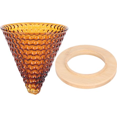 Filtre à café réutilisable en verre, entonnoir pour préparation de café, accessoires de cafetière marron (1/5)