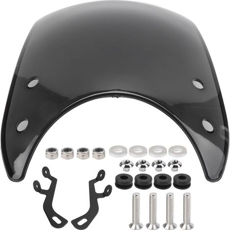 Rénovation de pare-brise de moto Vintage pour phares de moteur de 5 à 7 pouces, matériau PC gris (1/5)