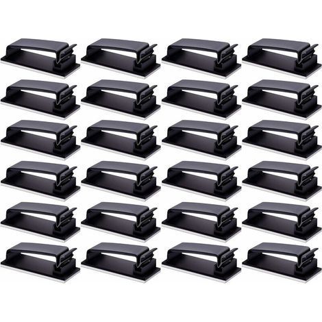 Cache Cable,24 PCS Cable Management Autoadhésif 3M Organisateur de Câbles Attache Cable pour TV Mural PC Bureau à Domicile Noir (1/5)