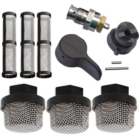 246384 246385 Ensemble de filtres et valve de pulvérisation Prime 235014, kit de rechange pour pulvérisateur de peinture sans air Graco 390 395 490 495 495 595 3400 (3 + 3 + 1 pk) (1/5)