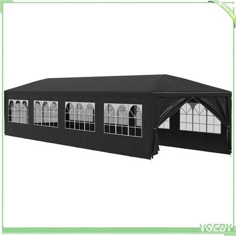 Tente de réception - FAFEICY - 45106 - 3 x 12 m - Anthracite - Cadre inox (1/5)