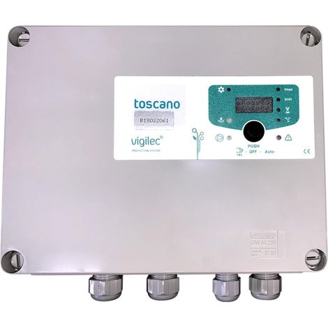 Pedrollo – Coffret de commande triphasé 400V 16A – Protection surcharge et anti-blocage – Compatible moteurs mono et triphasés – IP56
