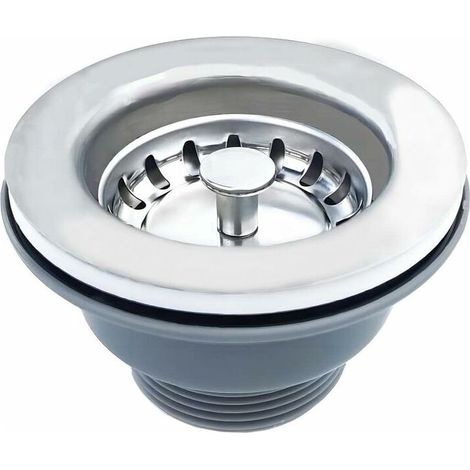 Bonde évier sans trop plein – Panier en inox ø 84 mm – Acier inoxydable – Finition satinée anti-rayures – Compatible éviers en granit et céramique (1/5)