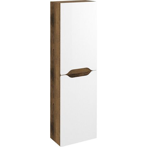 WAVE Meuble de rangement haut 40x140x20cm, blanc/chêne Collingwood (1/4)