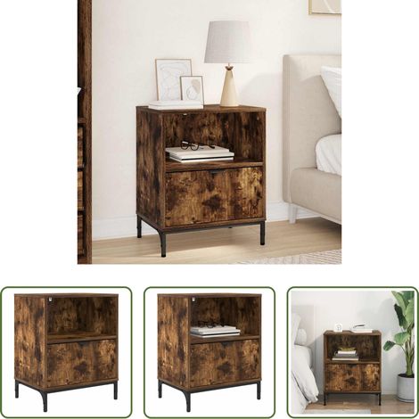 Rangement chambre - Cabinet de chevet Chêne fumé 49 x 36 x 61 cm Bois d'ingénierie (1/5)