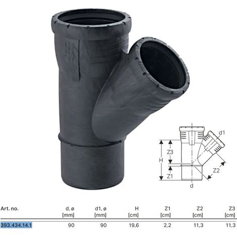 Geberit Silent-Pro Derivazione 45°, DN 90 / 90, 393.434.14.1