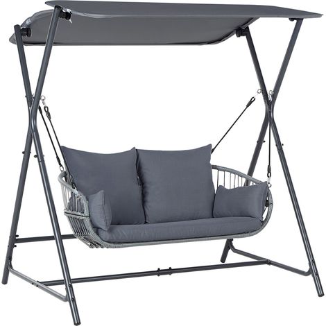 Patio Swing FIASTRA Metal Dark Grey